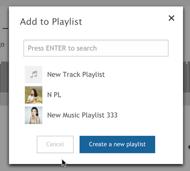 Add to playlist modal