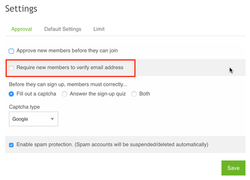 Require new members to verify email address